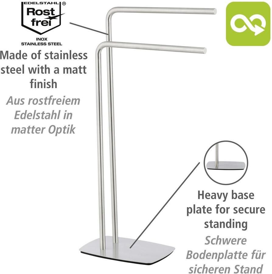 Wenko Handdoekenrek Iria met 2 handdoekstangen