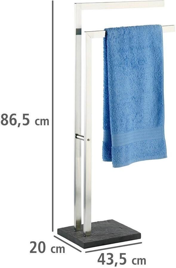 Wenko Handdoekenrek Slate rok met 2 armen staande kapstok edelstaal roestvrij - Foto 4