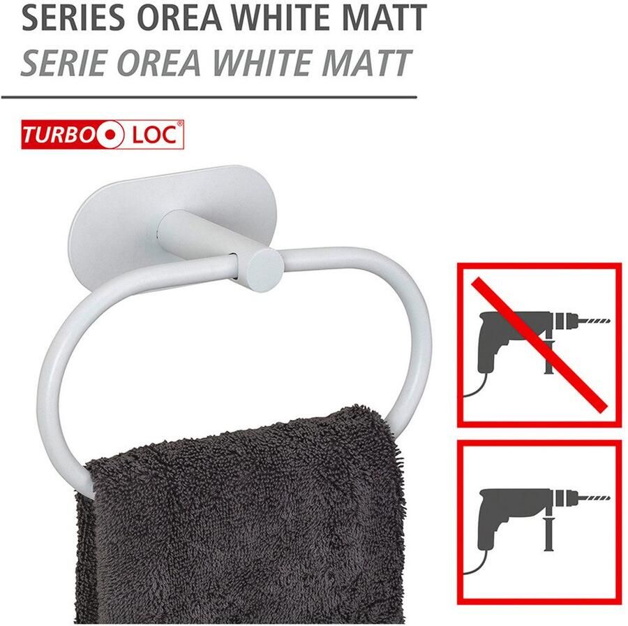 Wenko Handdoekring Turbo-Loc model Orea van edelstaal bevestigen zonder boren