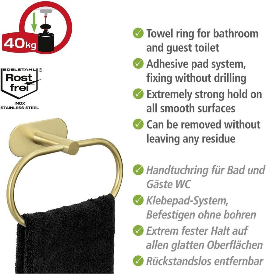 Wenko Handdoekring Turbo-Loc Orea Bevestigen zonder boren - Foto 3