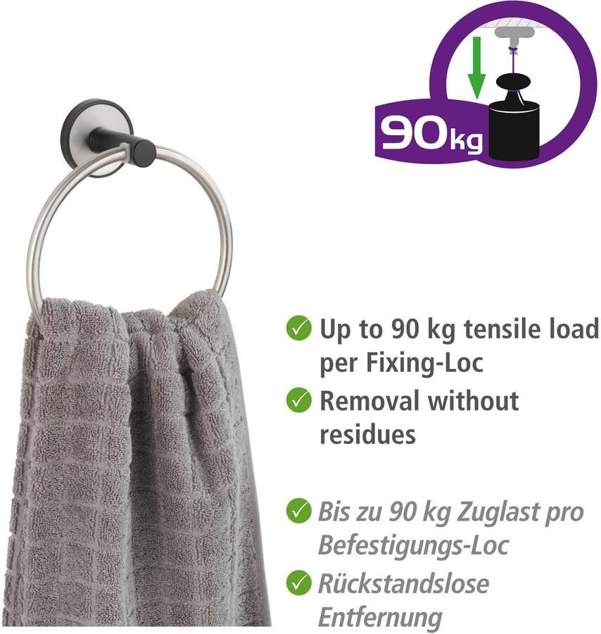 Wenko Handdoekring UV-Loc Udine bevestigen zonder boren - Foto 5