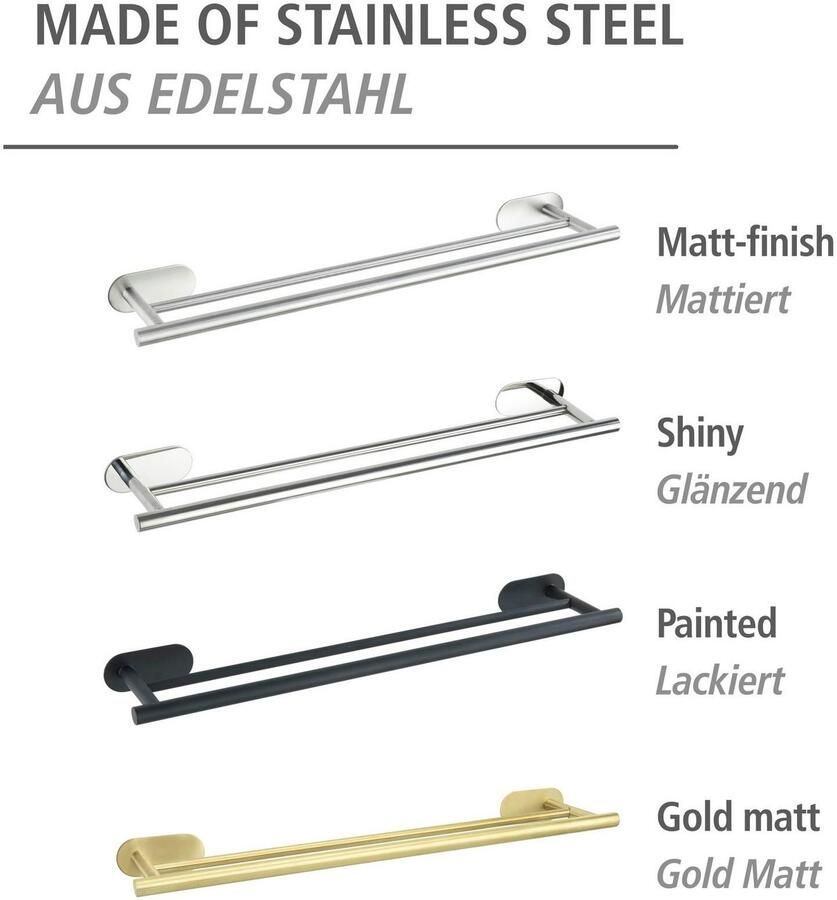 Wenko Handdoekstang Turbo-Loc Duo Orea Bevestigen zonder boren - Foto 4