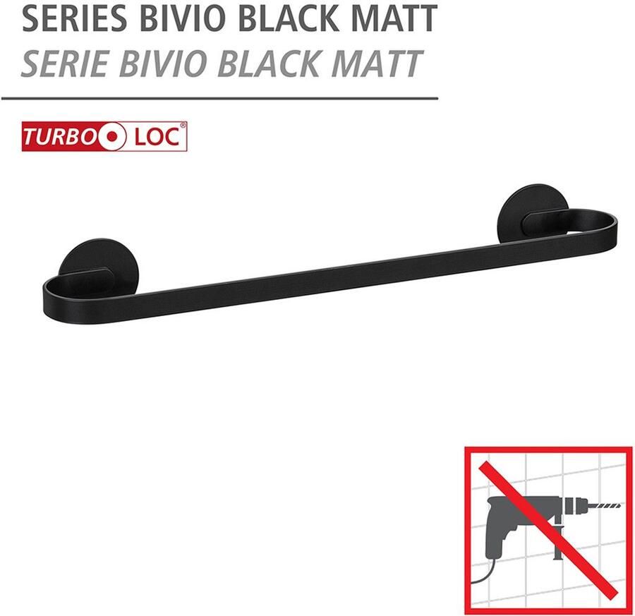 Wenko Handdoekstang Turbo-Loc model Uno Bivio van aluminium bevestiging zonder boren 40 cm - Foto 2