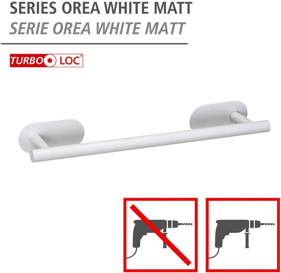 Wenko Handdoekstang Turbo-Loc model Uno Orea van roestvrij staal bevestiging zonder boren 40 cm