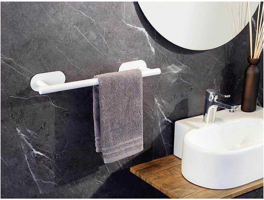 Wenko Handdoekstang Turbo-Loc model Uno Orea van roestvrij staal bevestiging zonder boren 60 cm - Foto 3