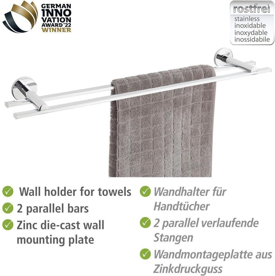 Wenko Handdoekstang UV-Loc Isera bevestigen zonder boren