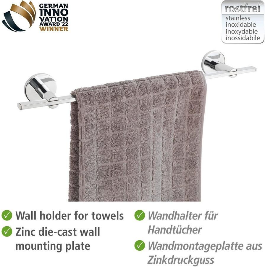 Wenko Handdoekstang UV-Loc Isera bevestigen zonder boren