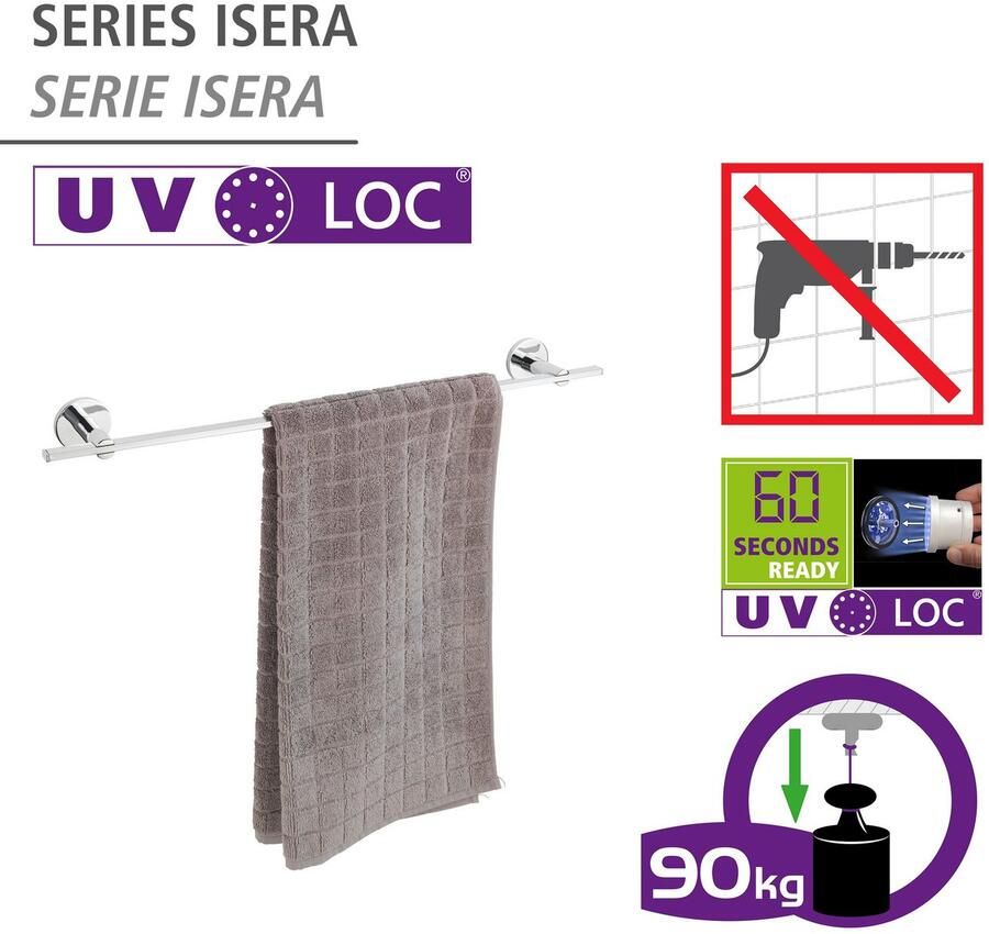 Wenko Handdoekstang UV-Loc Isera bevestigen zonder boren - Foto 7