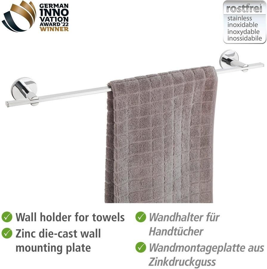 Wenko Handdoekstang UV-Loc Isera bevestigen zonder boren