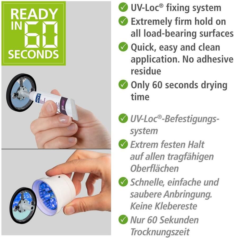 Wenko Handdoekring UV-Loc Udine bevestigen zonder boren - Foto 2