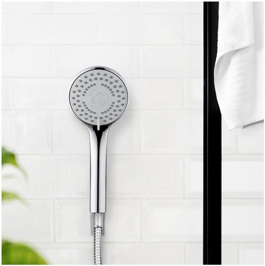 Wenko Handsproeier Model Basic Line douchkop set klassieke douchekop met 5 straalsoorten 150 cm douche slang (2-delig)