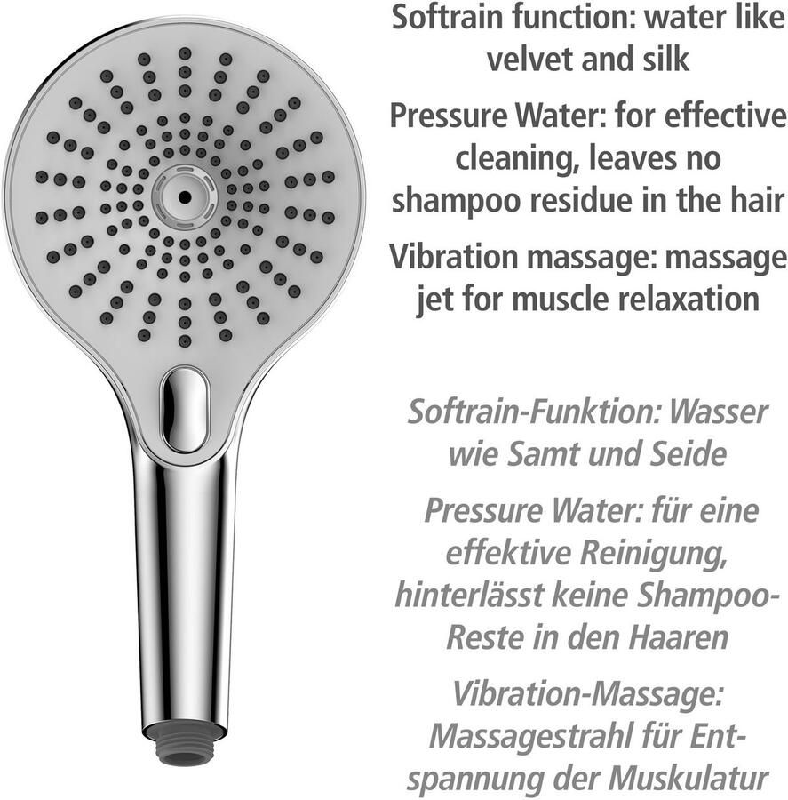 Wenko Handsproeier Ultimate Shower Chroom Wit Ø 13 cm (1-delig) - Foto 3