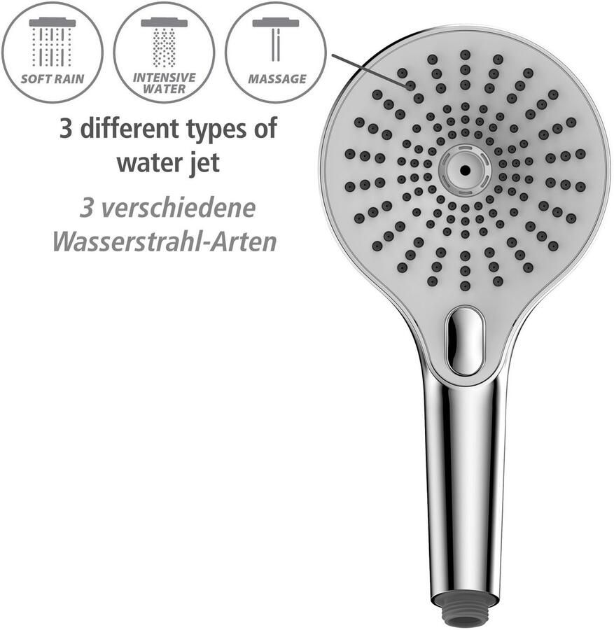 Wenko Handsproeier Ultimate Shower Chroom Wit Ø 13 cm (1-delig) - Foto 4