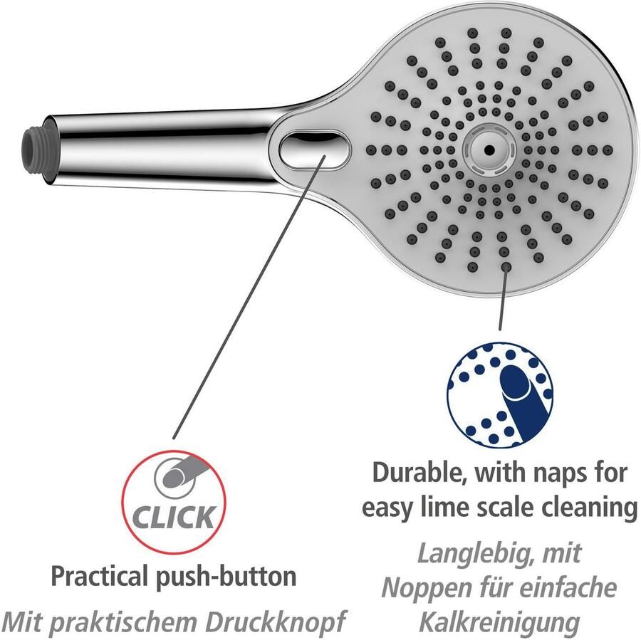 Wenko Handsproeier Ultimate Shower Chroom Wit Ø 13 cm (1-delig)