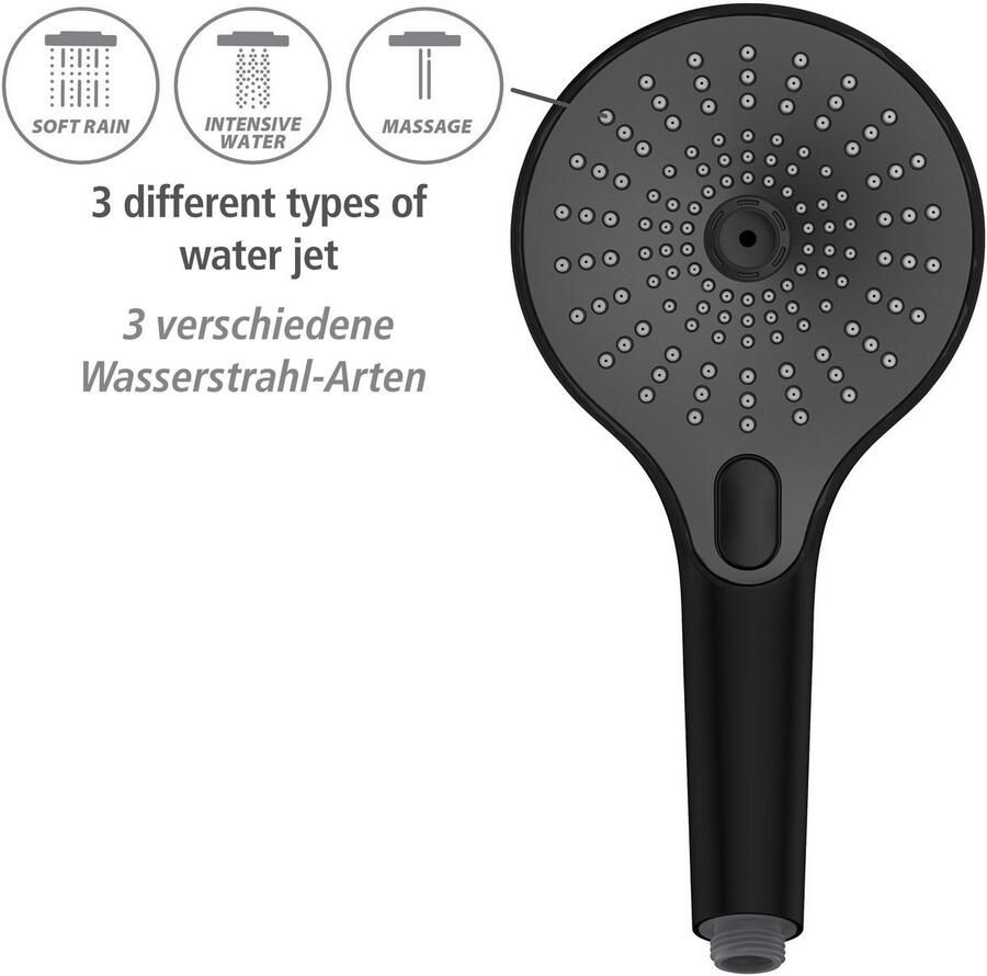 Wenko Handsproeier Ultimate Shower Zwart grijs Ø 13 cm (1-delig) - Foto 5