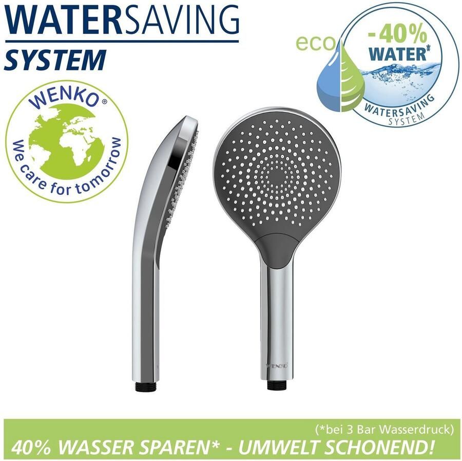 Wenko Handsproeier Watersaving Chroom Ø 12 cm (1-delig)