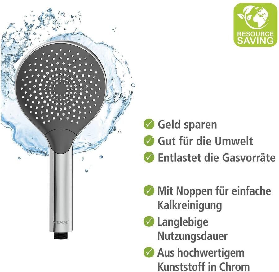 Wenko Handsproeier Watersaving Chroom Ø 12 cm (1-delig) - Foto 3
