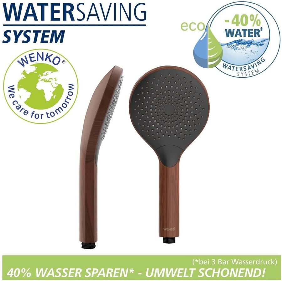 Wenko Handsproeier Watersaving Hout Ø 12 cm (1-delig)