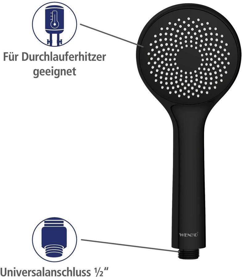 Wenko Handsproeier Watersaving Mat zwart Ø 9 5 cm (1-delig) - Foto 5