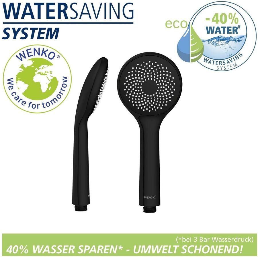 Wenko Handsproeier Watersaving Mat zwart Ø 9 5 cm (1-delig)