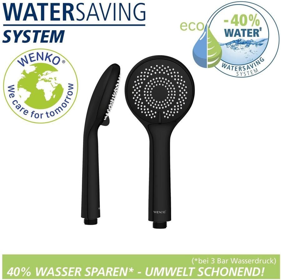 Wenko Handsproeier Watersaving Mat zwart Ø 9 5 cm (1-delig)