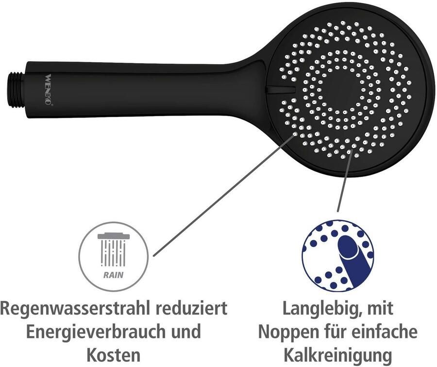 Wenko Handsproeier Watersaving Mat zwart Ø 9 5 cm (1-delig) - Foto 6