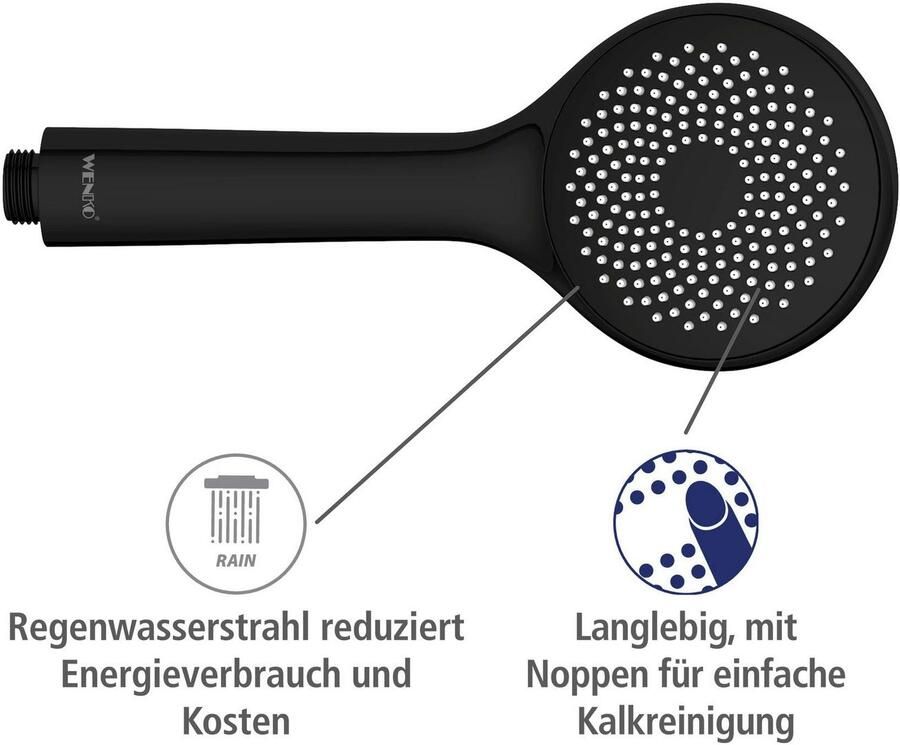 Wenko Handsproeier Watersaving Mat zwart Ø 9 5 cm (1-delig) - Foto 6