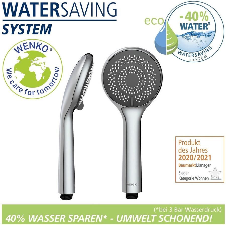 Wenko Handsproeier Watersaving systeem Douchekop Watersaving diameter 9 6 cm