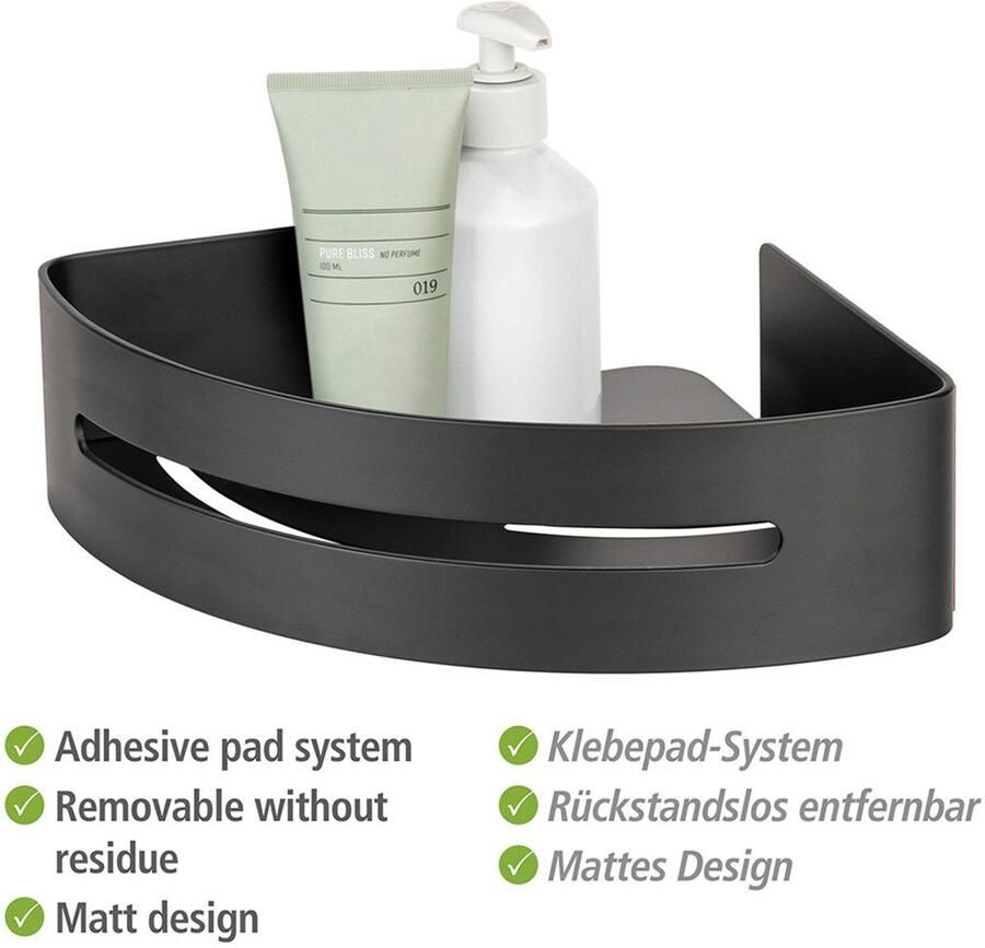 Wenko Hoekrek Turbo-Loc model Bivio van aluminium voor shampoo roestvrij bevestiging zonder boren - Foto 3