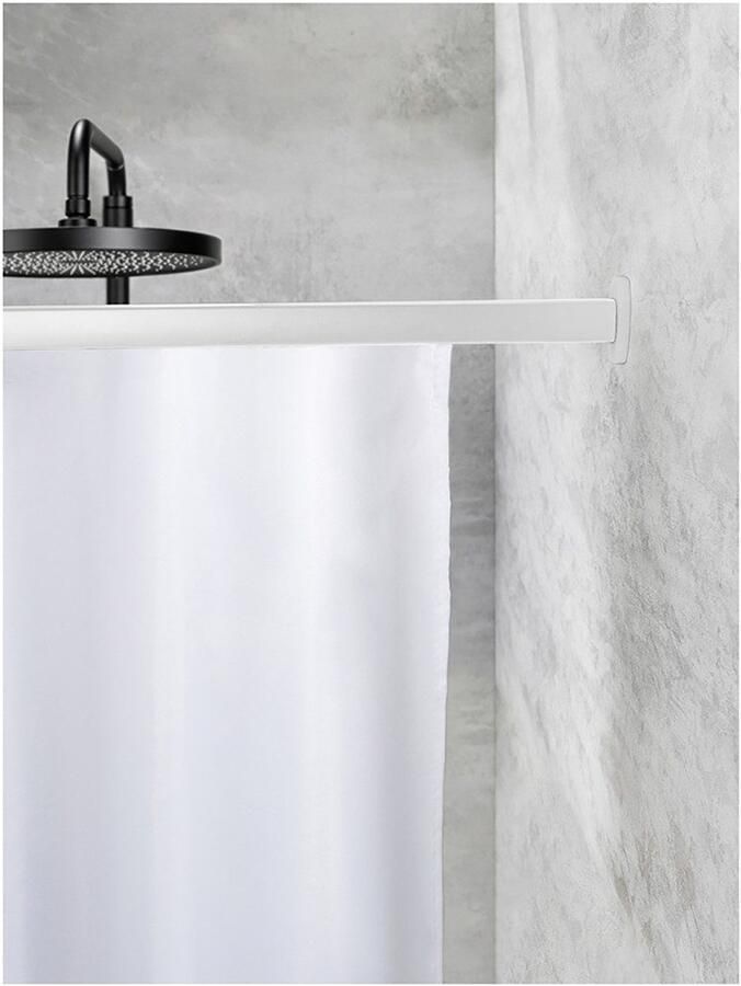 Wenko Hoekstang Model Era Hoekrail van aluminium voor douchegordijnen inclusief 16 speciale glijders 81 cm x 2 cm - Foto 7