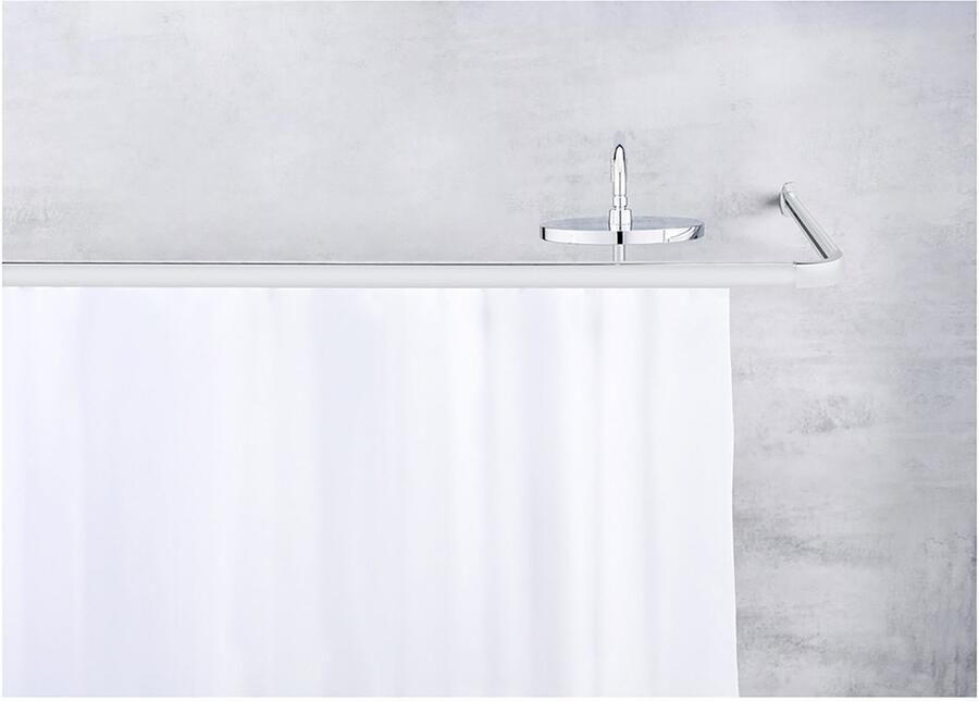 Wenko Hoekstang Model Era Hoekrail van aluminium voor douchegordijnen inclusief 16 speciale glijders 81 cm x 2 cm - Foto 8