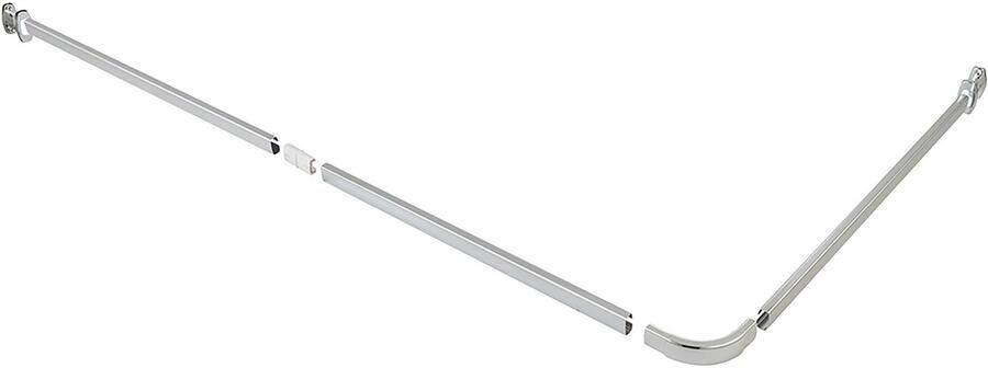 Wenko Hoekstang Model Era Hoekrail van aluminium voor douchegordijnen inclusief 16 speciale glijders 81 cm x 2 cm - Foto 10