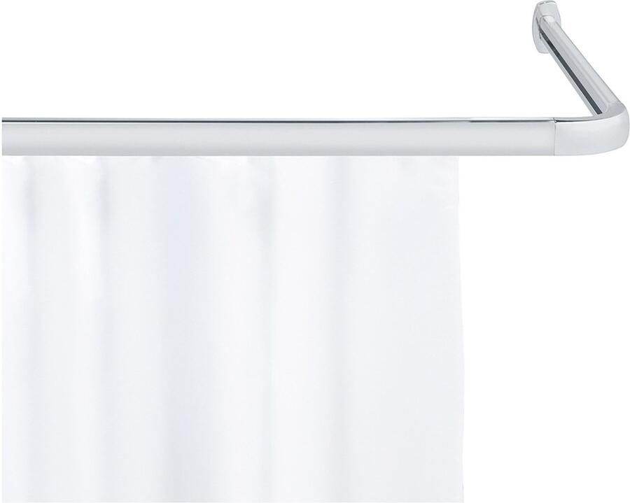 Wenko Hoekstang Model Era Hoekrail van aluminium voor douchegordijnen inclusief 16 speciale glijders 81 cm x 2 cm - Foto 5
