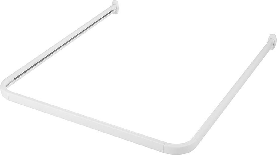 Wenko Hoekstang Model Era Hoekrail van aluminium voor douchegordijnen inclusief 16 speciale glijders 81 cm x 2 cm - Foto 9