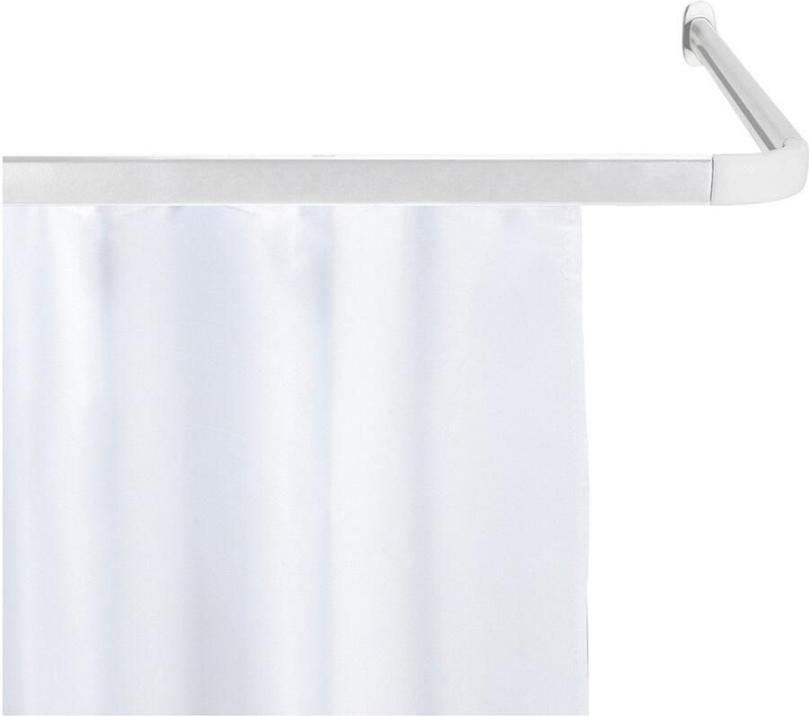 Wenko Hoekstang Model Era Hoekrail van aluminium voor douchegordijnen inclusief 16 speciale glijders 81 cm x 2 cm - Foto 4