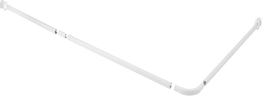 Wenko Hoekstang Model Era Hoekrail van aluminium voor douchegordijnen inclusief 16 speciale glijders 81 cm x 2 cm - Foto 10