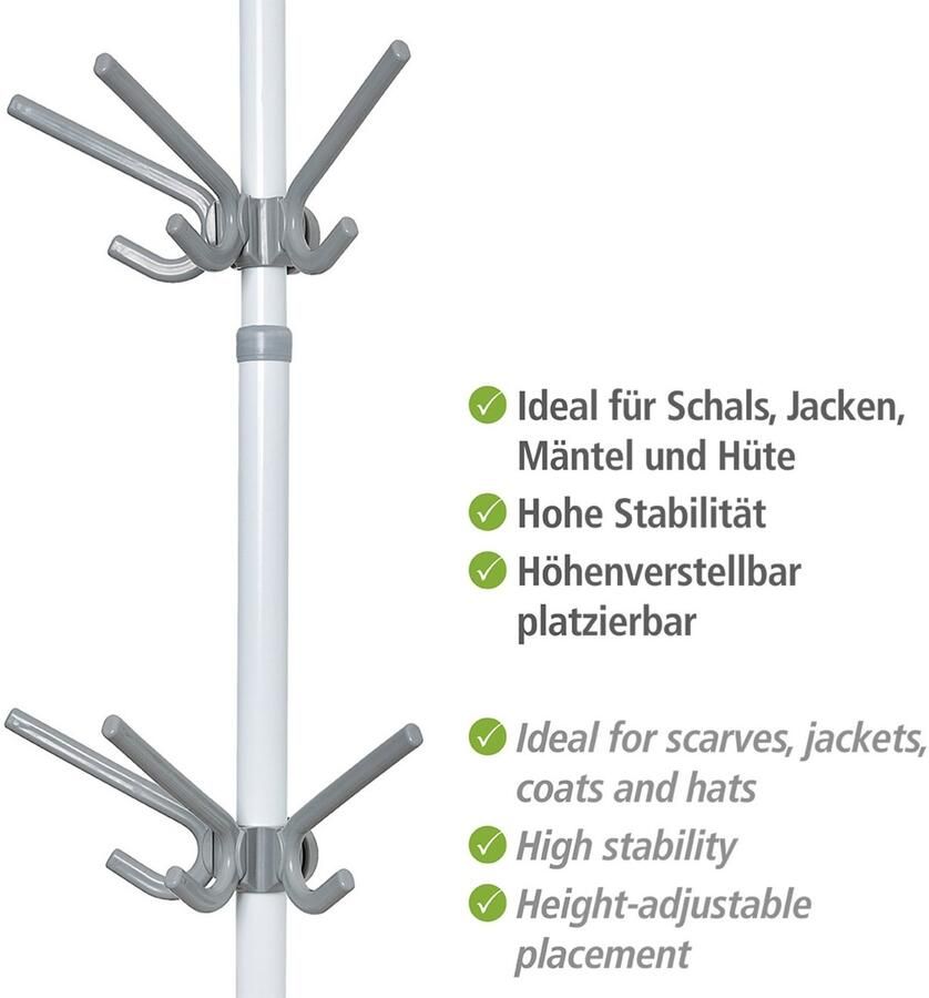 Wenko Kapstokhaken Model Herkules Haak met 3 hangers uitbreiding voor het Herkules telescopisch systeem (set 2 stuks) - Foto 3