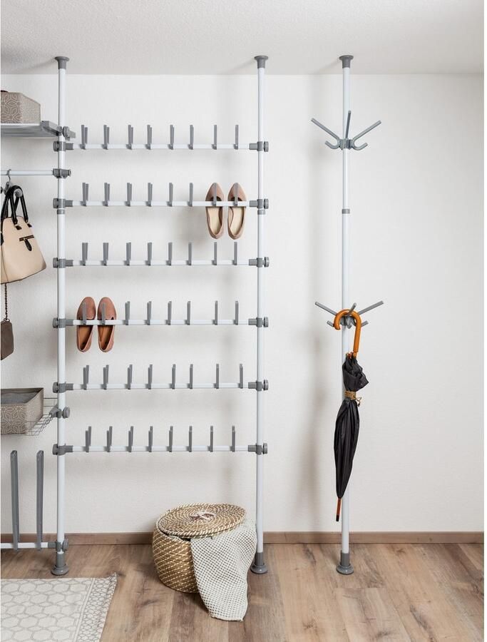 Wenko Kapstokhaken Model Herkules Haak met 3 hangers uitbreiding voor het Herkules telescopisch systeem (set 2 stuks) - Foto 5