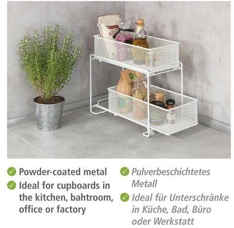 Wenko Keukenrek Model Gioma Ladekast organizer met 2 etages voor onderkasten & rekken (complete set 3 stuks) - Foto 4