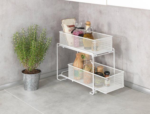 Wenko Keukenrek Model Gioma Ladekast organizer met 2 etages voor onderkasten & rekken (complete set 3 stuks) - Foto 2