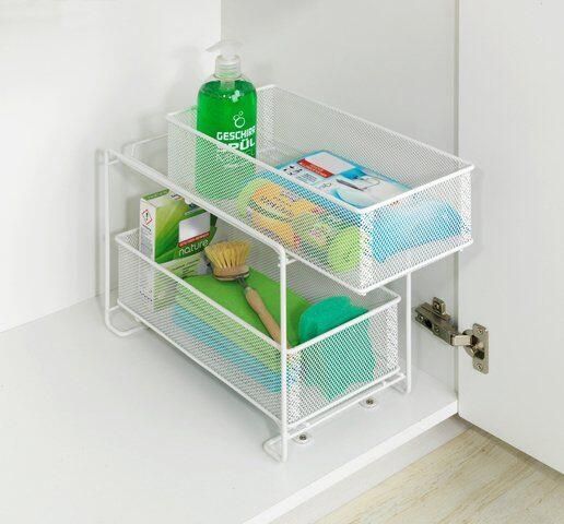 Wenko Keukenrek Model Gioma Ladekast organizer met 2 etages voor onderkasten & rekken (complete set 3 stuks) - Foto 3