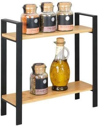 Wenko Keukenrek Model Lou met 2 planken van bamboe staand rek voor het aanrecht (1 stuk) - Foto 7