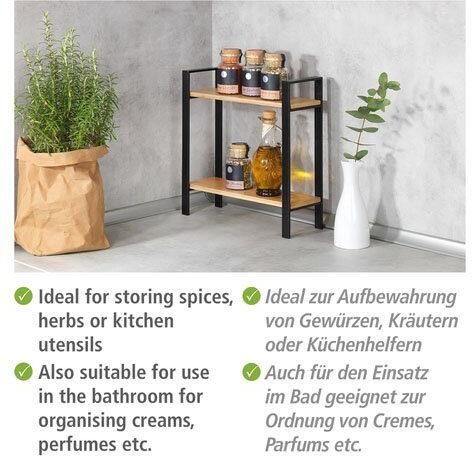 Wenko Keukenrek Model Lou met 2 planken van bamboe staand rek voor het aanrecht (1 stuk) - Foto 3