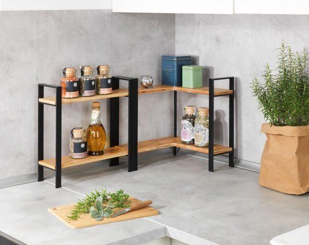 Wenko Keukenrek Model Lou met 2 planken van bamboe staand rek voor het aanrecht (1 stuk)