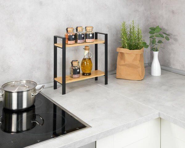 Wenko Keukenrek Model Lou met 2 planken van bamboe staand rek voor het aanrecht (1 stuk) - Foto 2