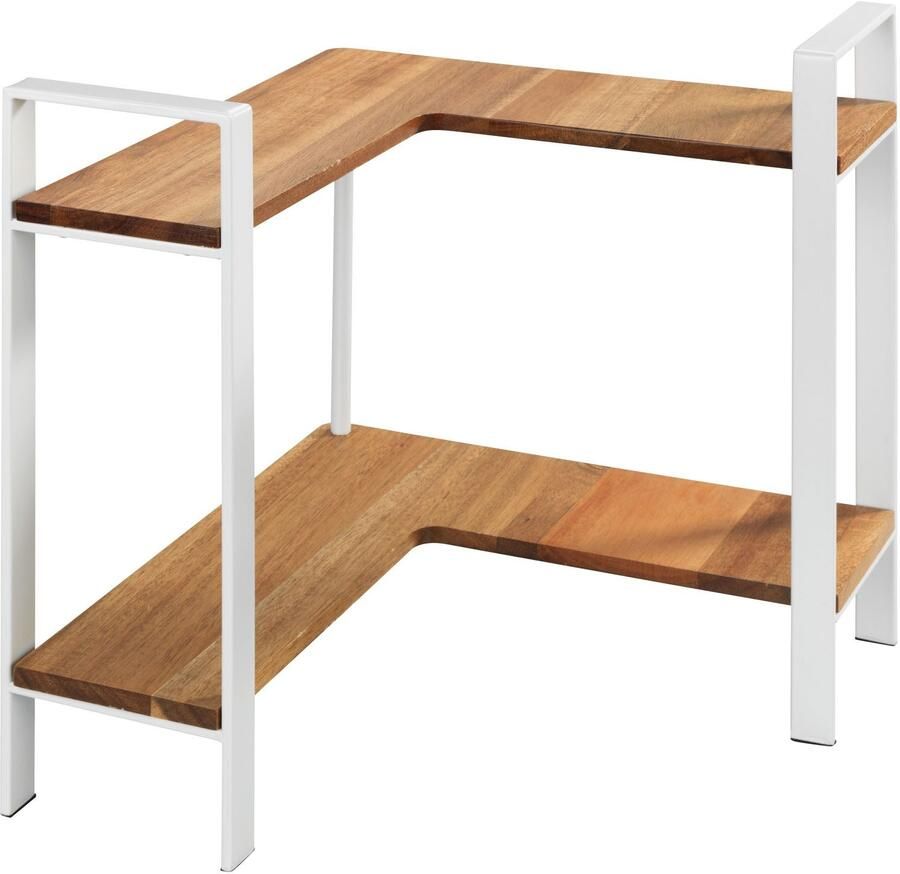 Wenko Keukenrek Model Louisa 2 etages staand keuken-hoekrek met acaciahouten planken voor het werkblad - Foto 7