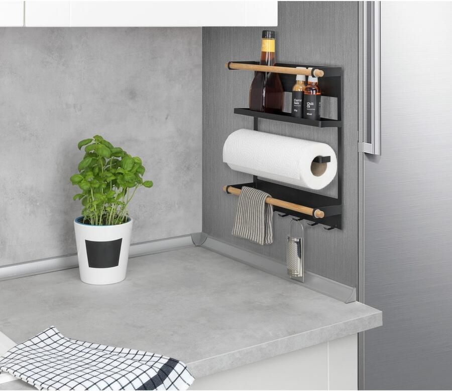 Wenko Keukenrek Model Magna magnetische rek met keukenrolhouder bevestiging zonder boren - Foto 6