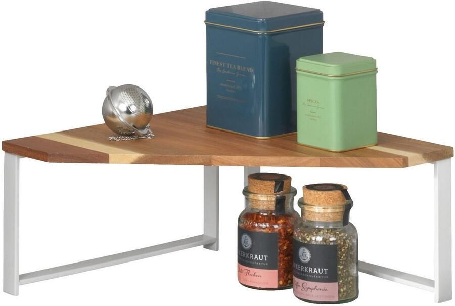 Wenko Keukenrek Modell Louisa staand keuken-hoekrek met acaciahouten plank voor het werkblad - Foto 4