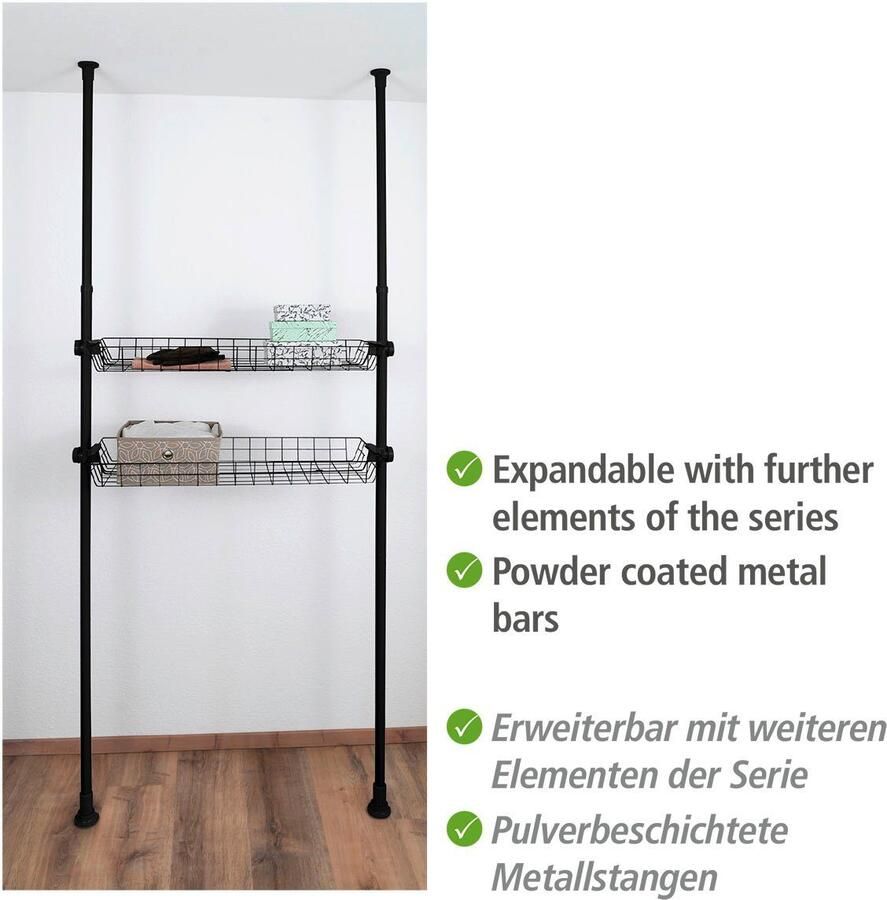 Wenko Modulair zwart rek 50633100 Ophangen zonder boren