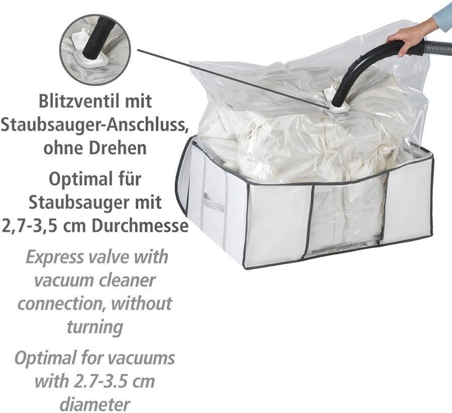 Wenko Onderbedlade Vacuüm-softbox L geïntegreerde vacuümzak & snelle ontluchting tot 75% ruimtebesparing - Foto 8